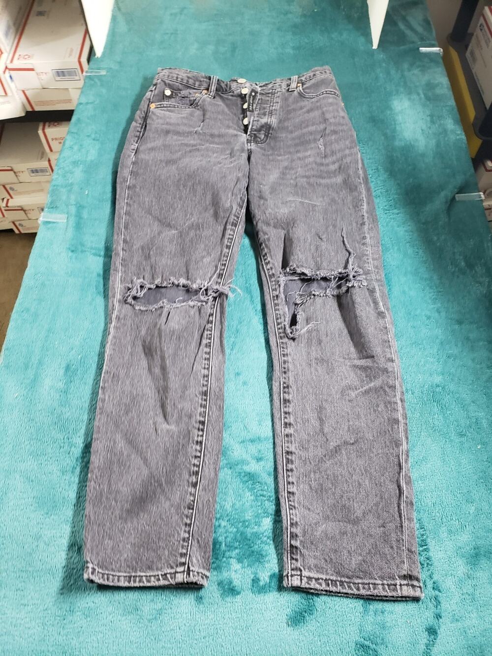 Lucky Brand Jeans Size 4 Womens Black Stretch Pants Denim High Rise Drew Mom